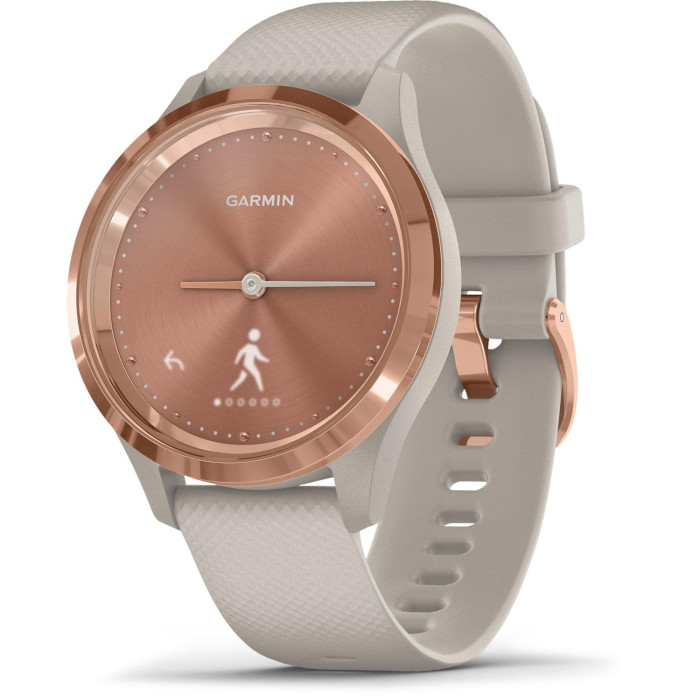 Смарт-годинник GARMIN Vivomove 3S Rose Gold Stainless Steel Bezel with Light Sand Case and Silicone Band (010-02238-02)