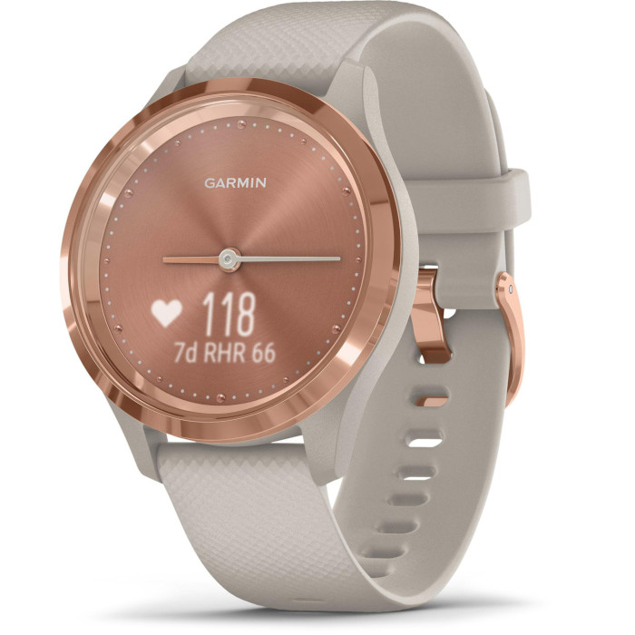 Смарт-часы GARMIN Vivomove 3S Rose Gold Stainless Steel Bezel with Light Sand Case and Silicone Band (010-02238-02)