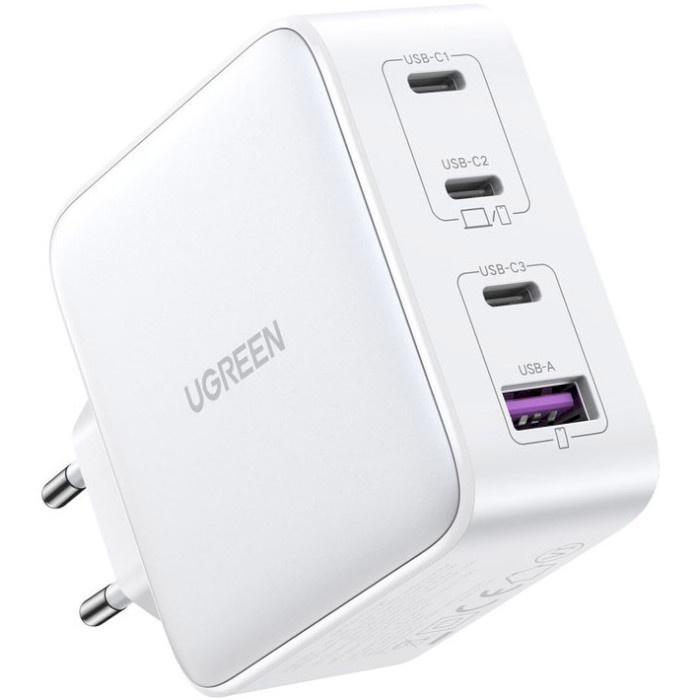 Зарядное устройство UGREEN CD226 Nexode GaN 100W 3xUSB-C, 1xUSB-A, PD3.0, QC4.0+ Wall Charger White (15337)