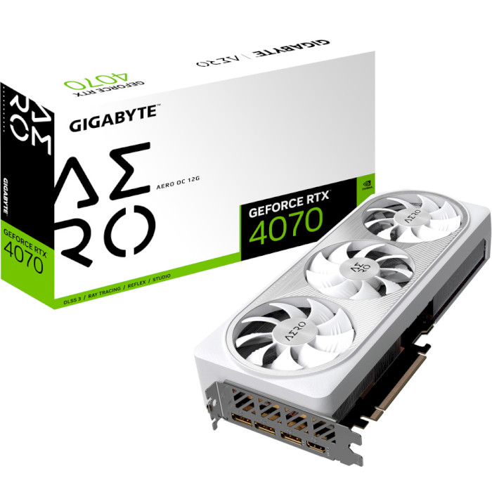 Видеокарта GIGABYTE GeForce RTX 4070 Aero OC 12G (GV-N4070AERO OC-12GD)