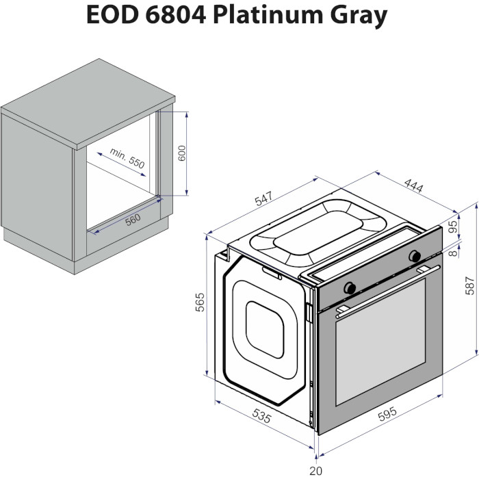 Духовой шкаф MINOLA EOD 6804 Platinum Gray