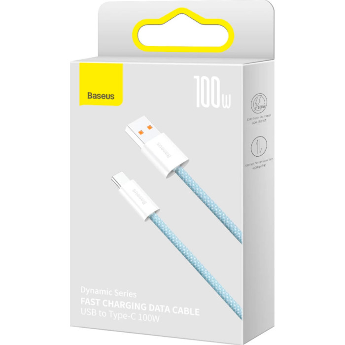 Кабель BASEUS Dynamic Series Fast Charging Data Cable USB to Type-C 100W 1м Blue (CALD000603)