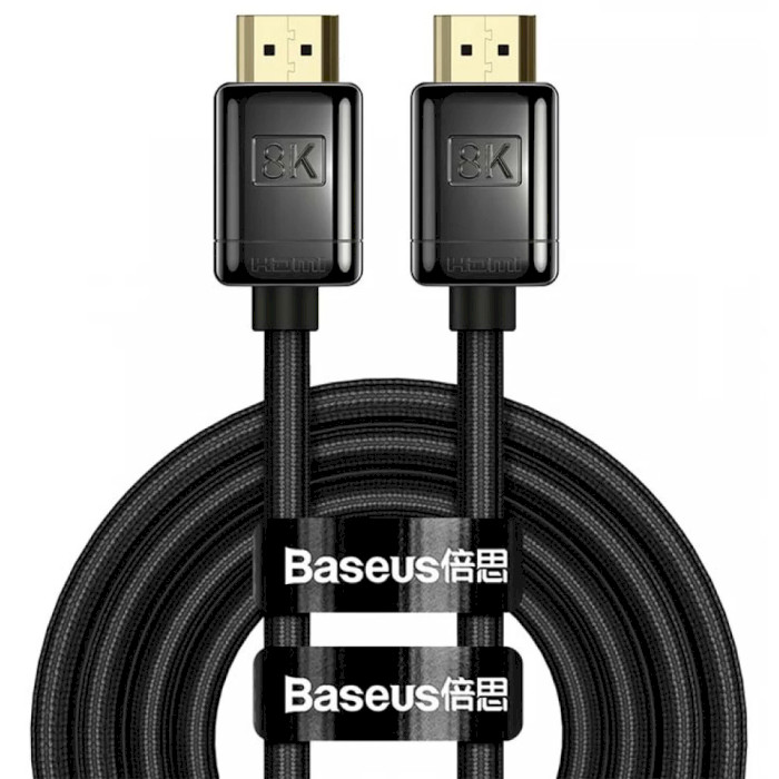 Кабель BASEUS High Definition Series Zinc Alloy 8K HDMI v2.1 3м Black (WKGQ000201)