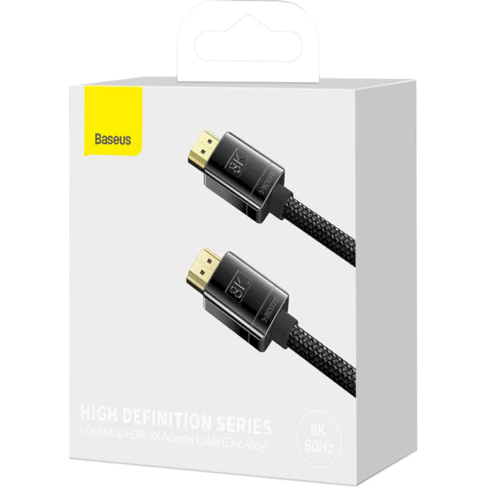 Кабель BASEUS High Definition Series Zinc Alloy 8K HDMI v2.1 3м Black (WKGQ000201)