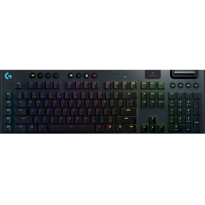 Клавиатура беспроводная LOGITECH G915 Lightspeed Wireless RGB Keyboard Linear Carbon (920-008962)