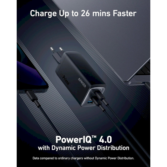 Зарядное устройство ANKER PowerPort 735 GaNPrime 65W 1xUSB-A, 2xUSB-C Black (A2668311)