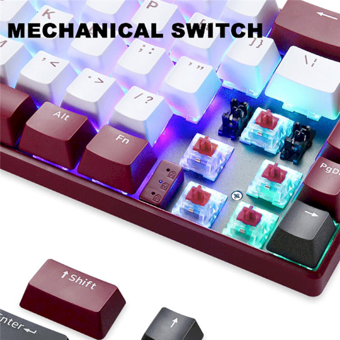 Клавіатура бездротова MOTOSPEED BK67 Longhua Red Switch Red (MTBK67RMR)