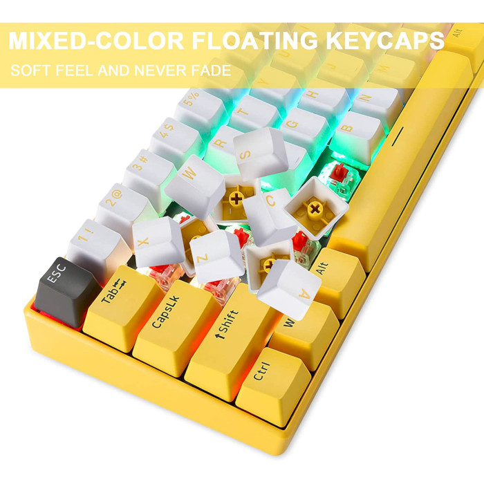 Клавіатура бездротова MOTOSPEED BK67 Longhua Red Switch Yellow (MTBK67YMR)