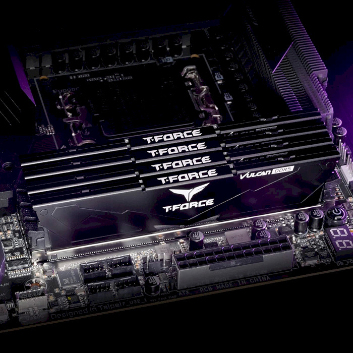 Модуль пам'яті TEAM T-Force Vulcan Black DDR5 6000MHz 32GB Kit 2x16GB (FLBD532G6000HC38ADC01)