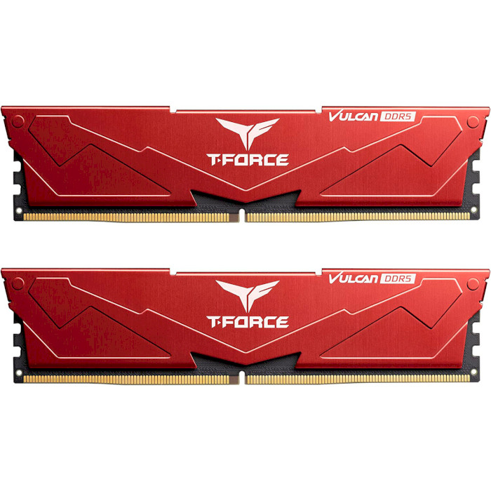 Модуль памяти TEAM T-Force Vulcan Red DDR5 6000MHz 32GB Kit 2x16GB (FLRD532G6000HC38ADC01)