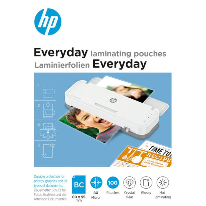 Плёнка для ламинирования HP Everyday Laminating Pouches 60x95мм, Business Card Size 80мкм 100л