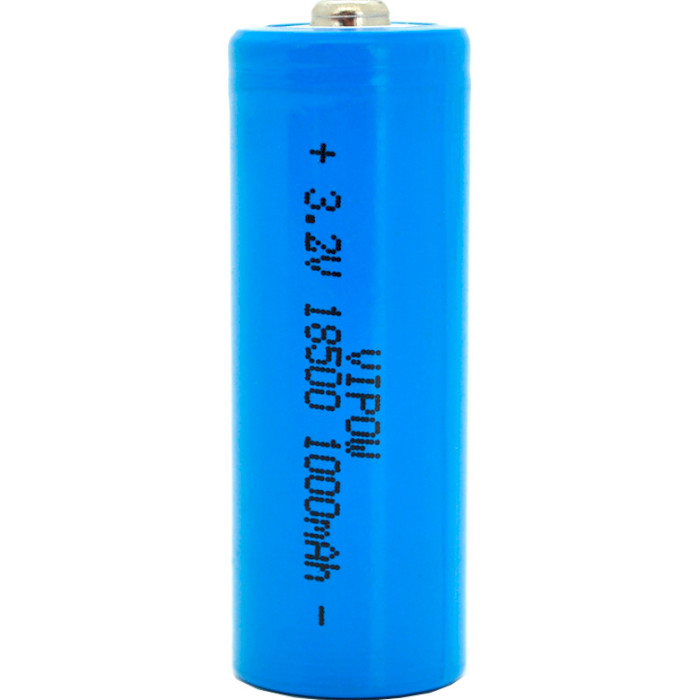 Акумулятор VIPOW Lifepo4 18500 1000mAh 3.2V TipTop (IFR18500-600MAHTT)