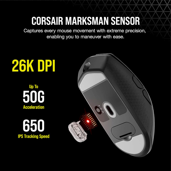 Мышь игровая CORSAIR Sabre RGB Pro Wireless Champion Series Black (CH-9313211-EU)