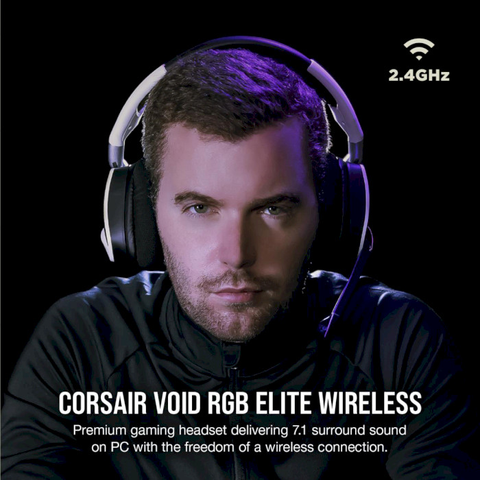 Наушники геймерские CORSAIR Void RGB Elite Wireless White (CA-9011202-EU)