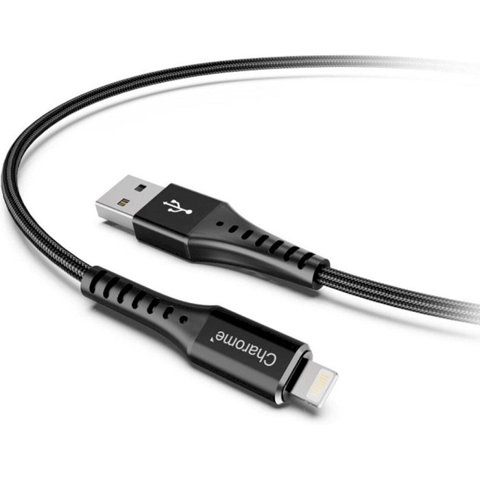 Кабель CHAROME C22-03 USB-A to Lightning aluminum alloy charging data cable 1м Black