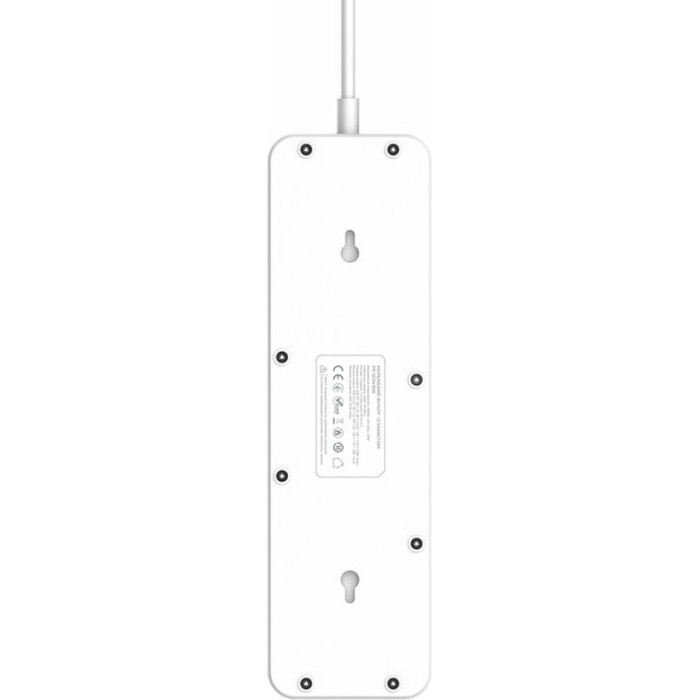 Мережевий фільтр PROLOGIX PR-SC5415W White, 5 розеток, 1xUSB-C, 3xUSB, 2м