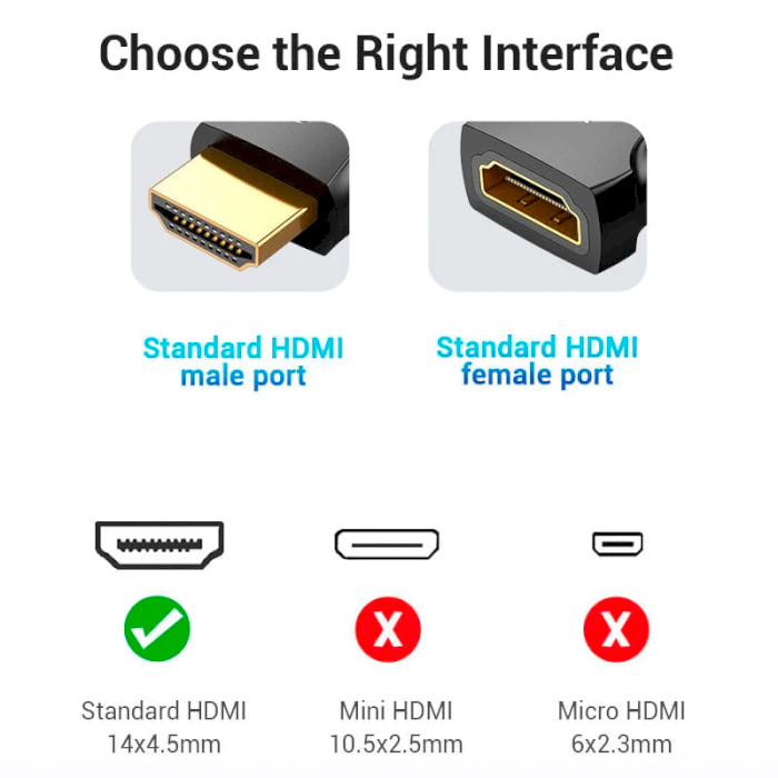 Адаптер VENTION HDMI Male to Female Adapter HDMI Black (AIMB0)