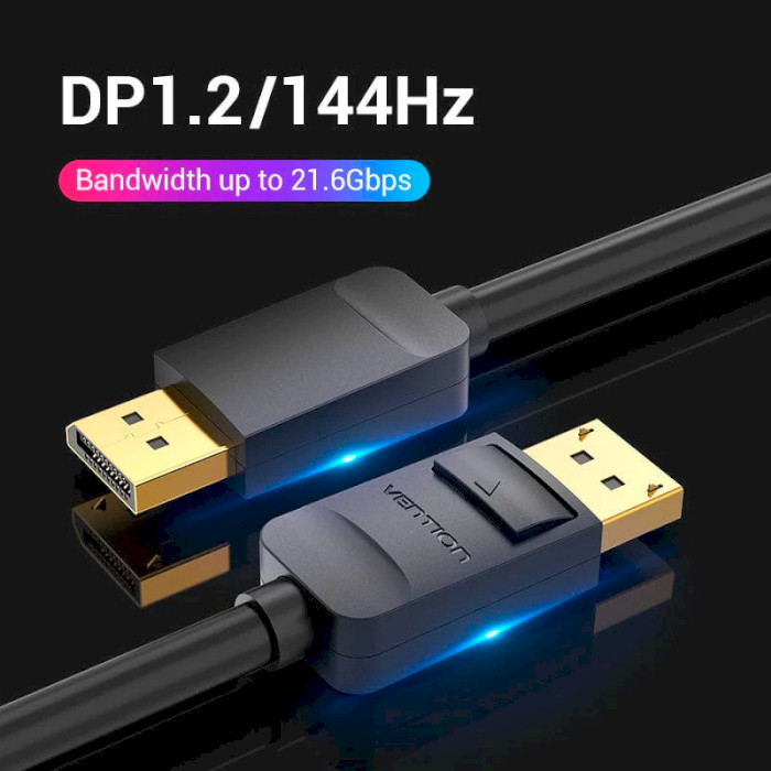 Кабель VENTION DP 1.2 HD Cable DisplayPort 1.5м Black (HACBG)