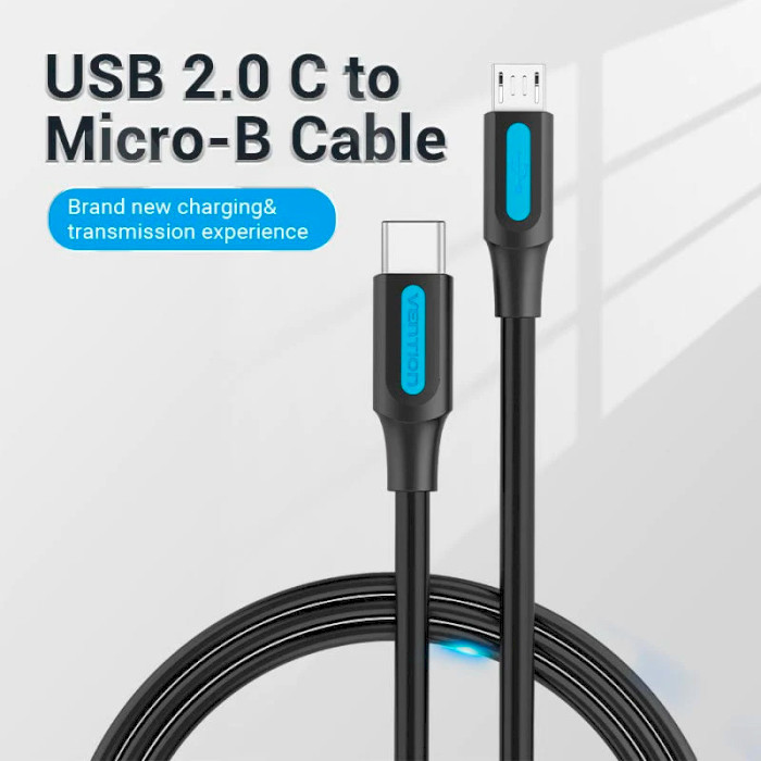 Кабель VENTION USB-CM to Micro-BM 2м Black (COVBH)