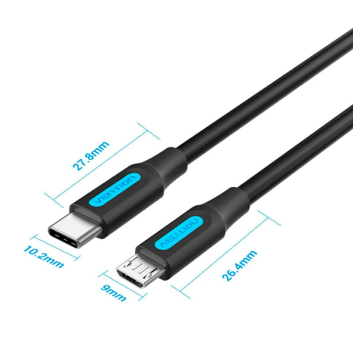 Кабель VENTION USB-CM to Micro-BM 1м Black (COVBF)