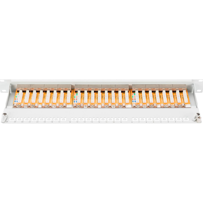 Патч-панель DIGITUS 0.5U 19" 24-port FTP Cat.6 у зборі (DN-91624S-SL-SH-G)