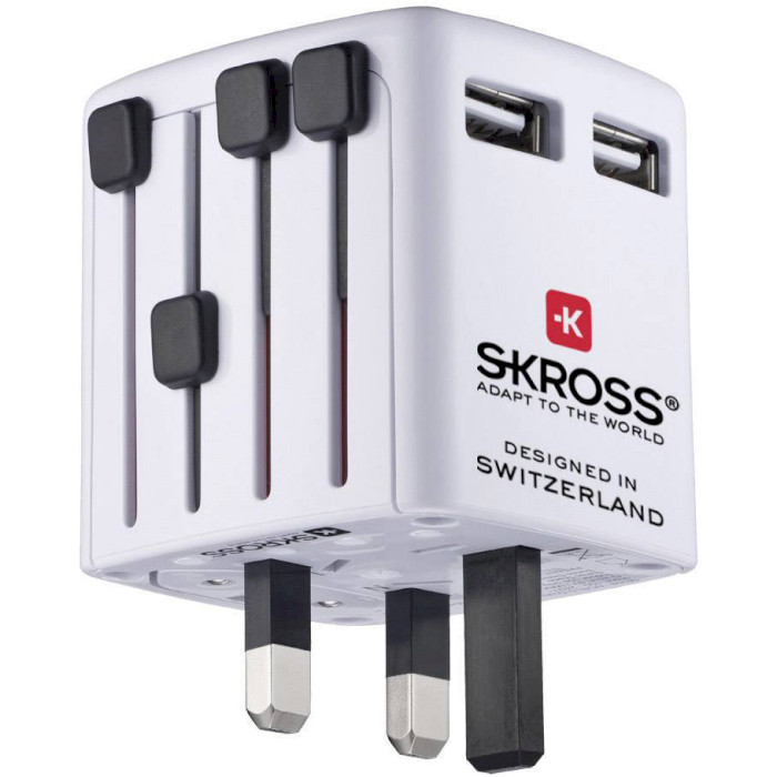 Універсальний зарядний пристрій SKROSS World USB Charger White (1.302330)