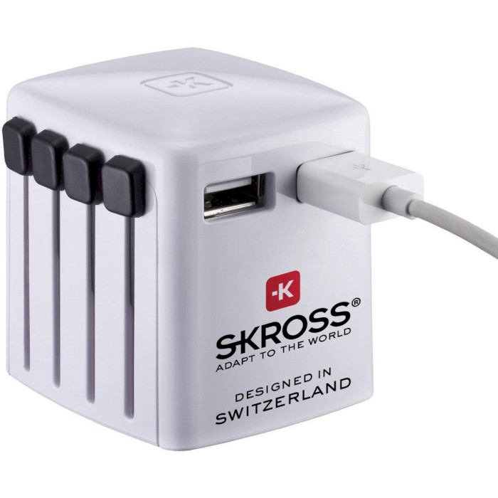Універсальний зарядний пристрій SKROSS World USB Charger White (1.302330)