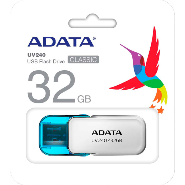 Флешка ADATA UV240 32GB White (AUV240-32G-RWH)