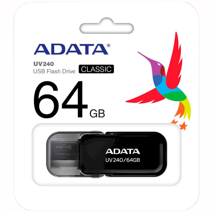 Флэшка ADATA UV240 64GB Black (AUV240-64G-RBK)