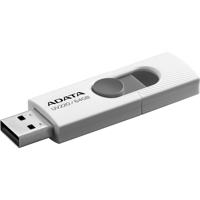 Флэшка ADATA UV220 64GB USB2.0 White/Gray (AUV220-64G-RWHGY)
