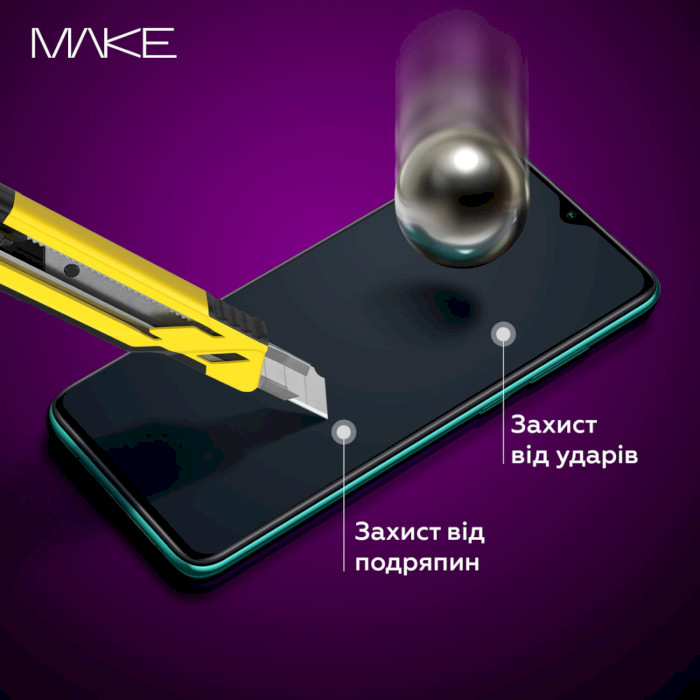 Защитное стекло MAKE Full Cover Full Glue для Motorola Moto E13 (MGF-ME13)