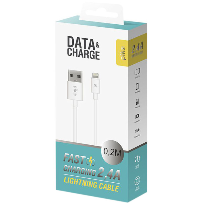 Кабель PIKO CB-UL10 USB-A to Lightning 0.2м White