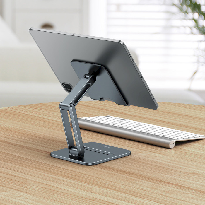 Подставка для планшета BASEUS Desktop Biaxial Foldable Metal Stand Gray (LUSZ000113)