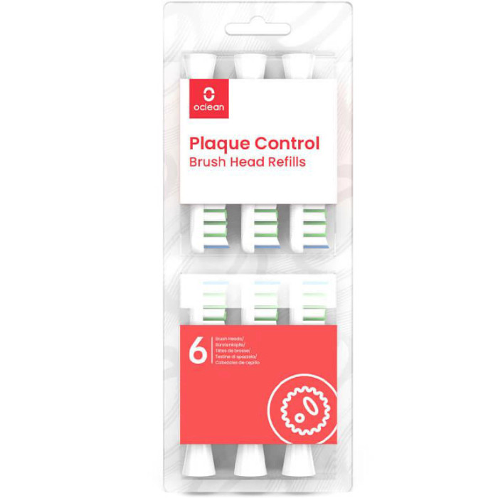 Насадка для зубної щітки OCLEAN P1C1 Plaque Control White 6шт (C04000186)