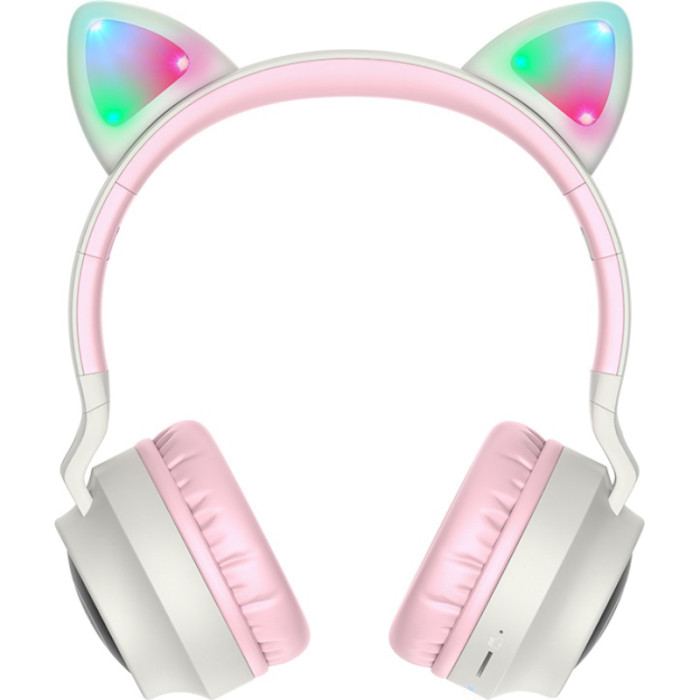 Наушники HOCO W27 Cat Ear Gray/Pink