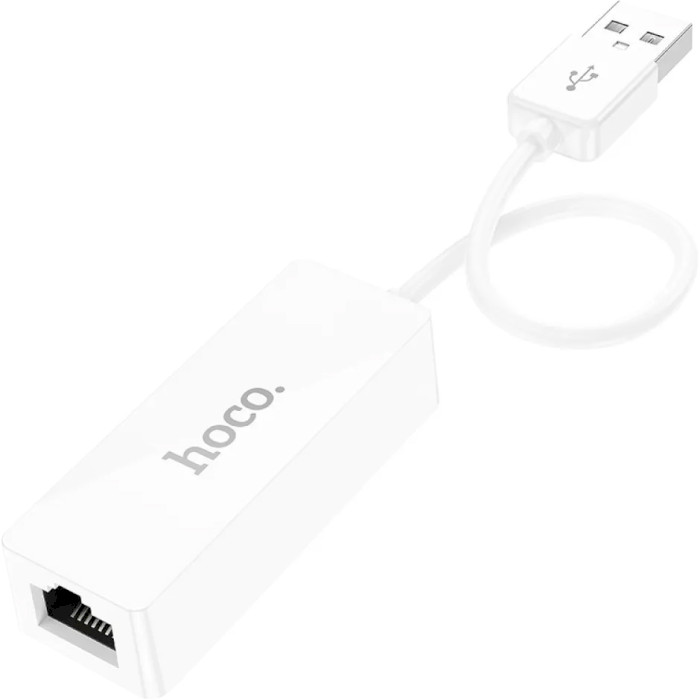 Сетевой адаптер HOCO UA22 Acquire USB Ethernet Adapter White