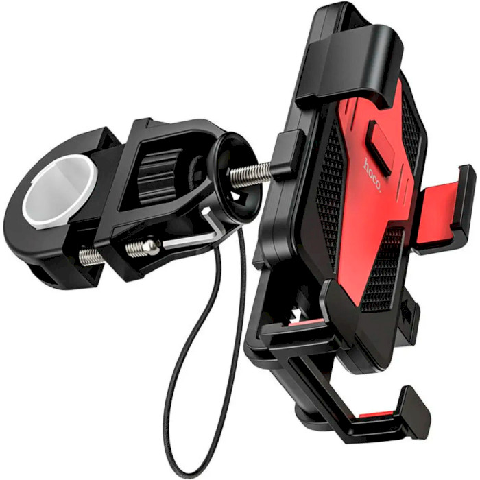 Велодержатель для смартфона HOCO CA73 Flying One-Touch Bicycle And Motorcycle Universal Holder Black and Red