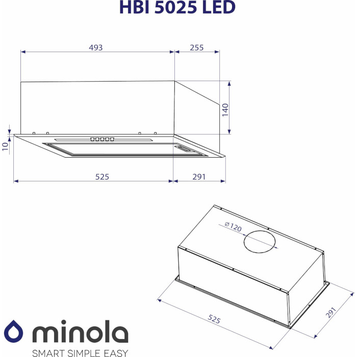 Вытяжка MINOLA HBI 5025 BL LED