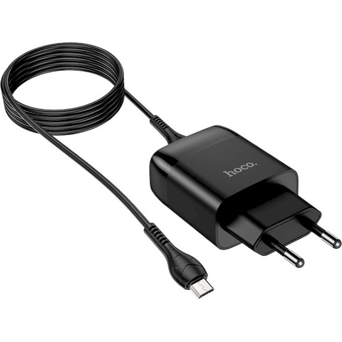 Зарядний пристрій HOCO C72Q Glorious 1xUSB-A, QC3.0 Black w/Micro-USB cable (6931474732521)