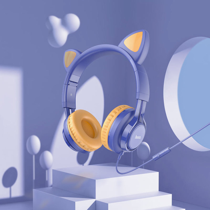 Наушники HOCO W36 Cat Ear Midnight Blue