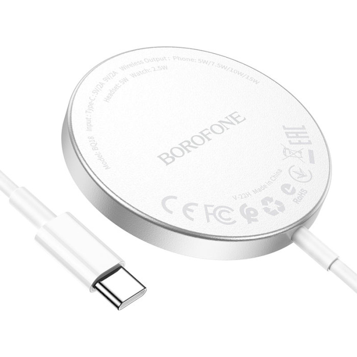 Бездротовий зарядний пристрій BOROFONE BQ18 Energy 3-in-1 Magnetic Wireless Fast Charger White