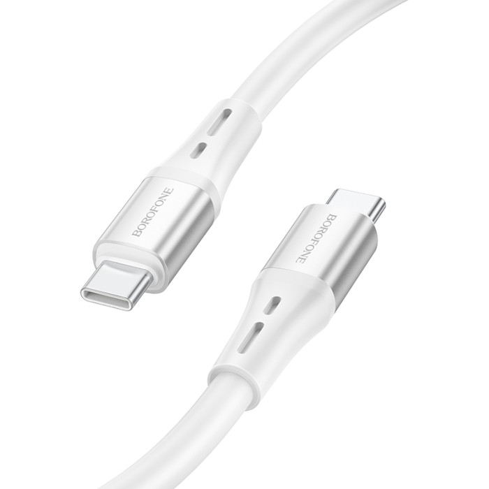 Кабель BOROFONE BX88 Solid Silicone USB-C to USB-C 60W 1м White