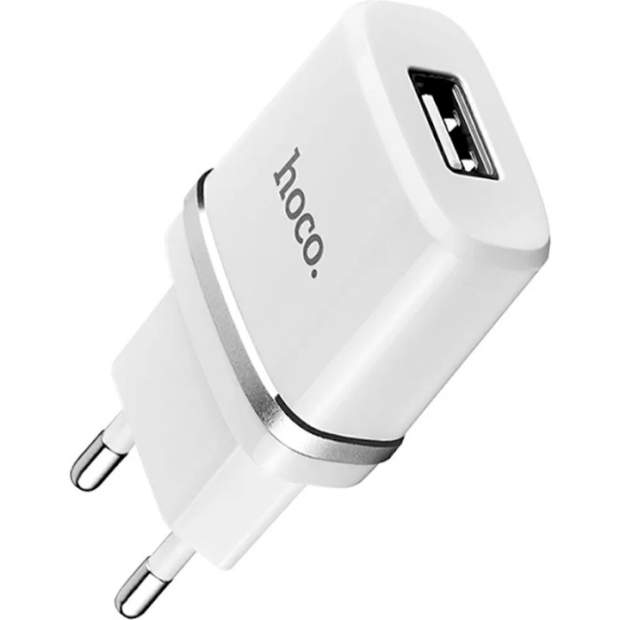 Зарядний пристрій HOCO C11 Smart 1xUSB-A, 1.0A White w/Lightning cable (6957531047735)