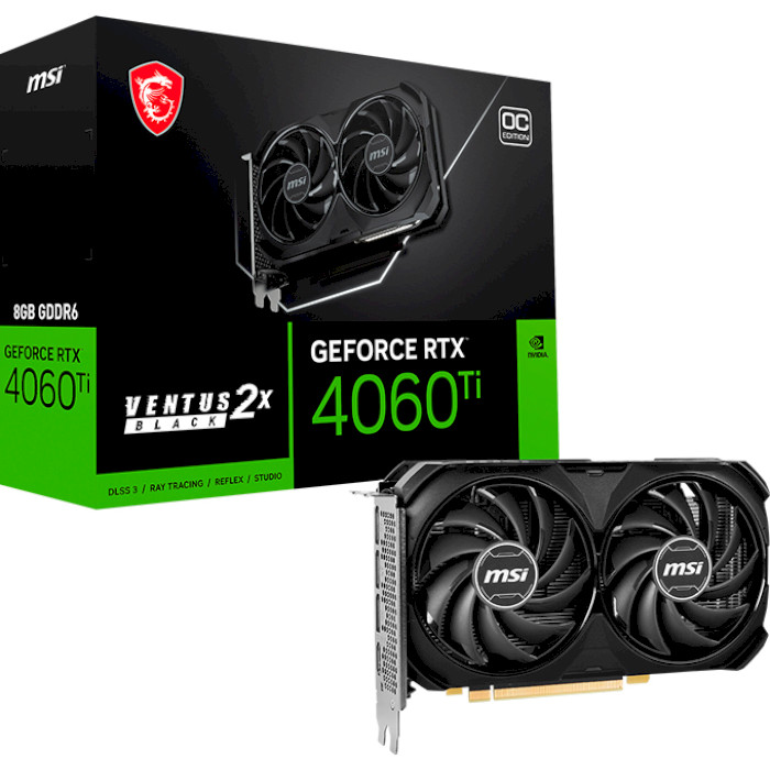 Відеокарта MSI GeForce RTX 4060 Ti Ventus 2X Black 8G OC