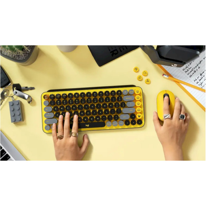 Клавіатура бездротова LOGITECH Pop Keys Wireless Mechanical Keyboard with Emoji Keys Blast (920-010735)