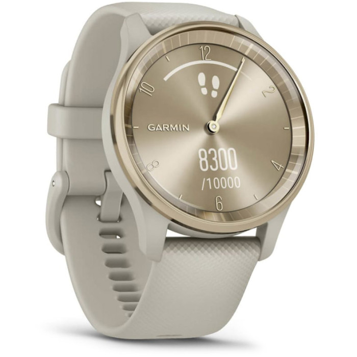 Смарт-часы GARMIN Vivomove Trend Cream Gold Stainless Steel Bezel with French Gray Case and Silicone Band (010-02665-02)