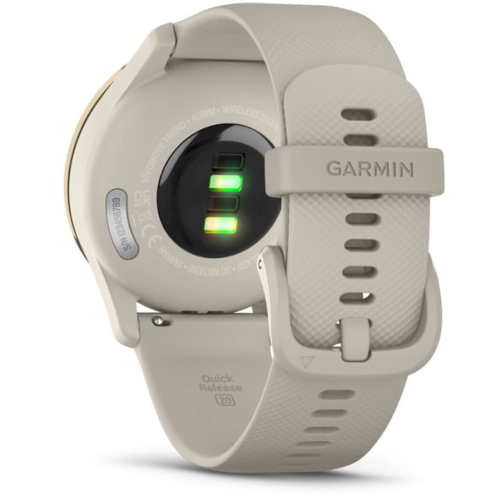 Смарт-часы GARMIN Vivomove Trend Cream Gold Stainless Steel Bezel with French Gray Case and Silicone Band (010-02665-02)