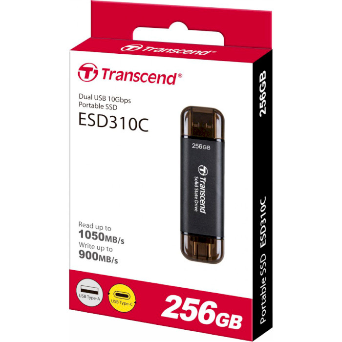 Портативный SSD диск TRANSCEND ESD310 256GB USB3.2 Gen2 Space Black (TS256GESD310C)