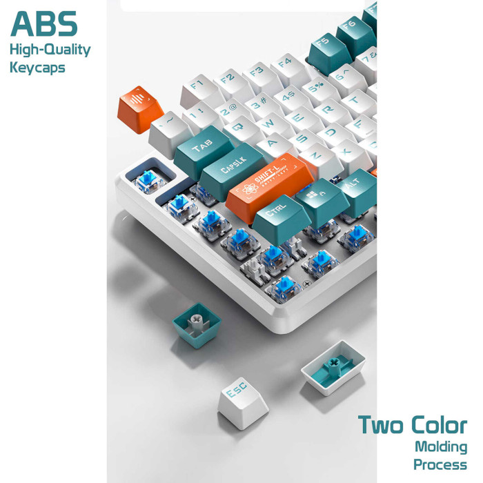 Клавіатура AULA F2088 Pro KRGD Blue Switch White/Blue (6948391234908)