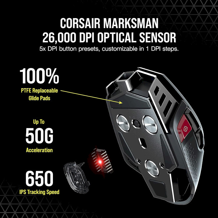 Мышь игровая CORSAIR M65 RGB Ultra Wireless Black (CH-9319411-EU2)